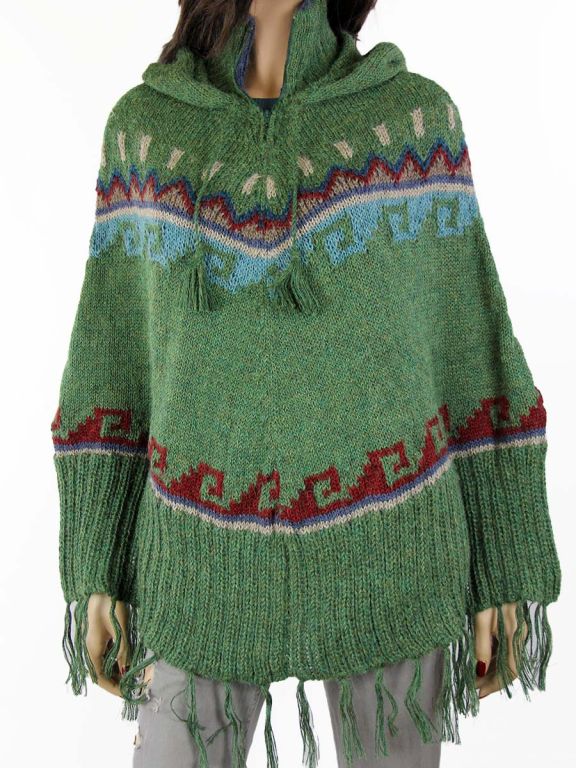 Poncho peruano Etno - Ropa de Lana de Alpaca - La Mamita